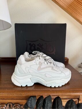 Ash Leather Low Top Chunky Sneakers